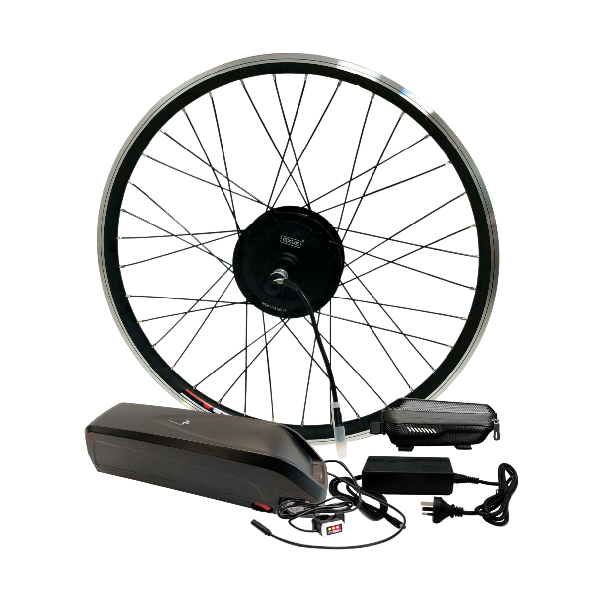 Електрокомплект для велосипеда MXUS 48В 350Вт редукторний з літій-залізо-фосфатним акумулятором 12Ah